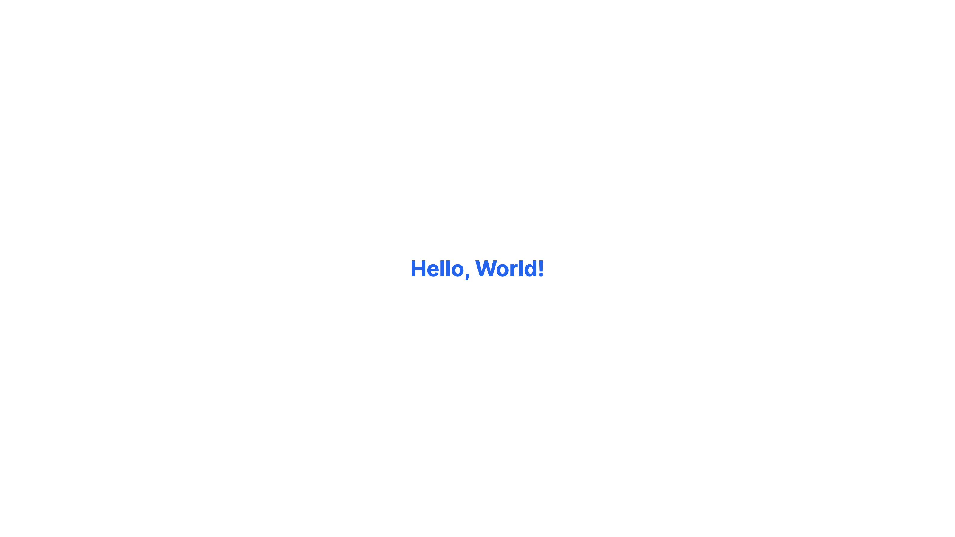 Our "Hello, World!" Next.js web app styled with Tailwind CSS